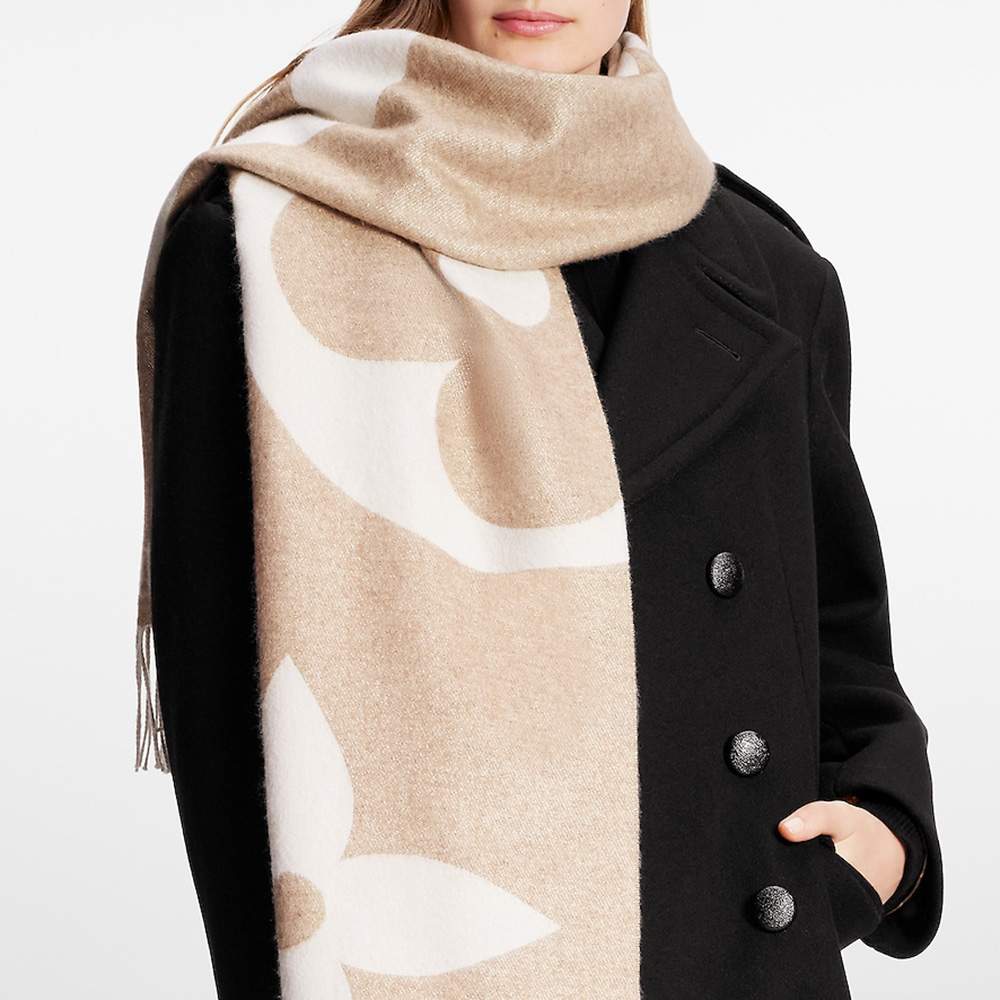 ヴィトンマフラー ルイヴィトン/マフラー/ブルー/サイズ：□縦 ⇒ 140cm □横 ⇒ 140cmの