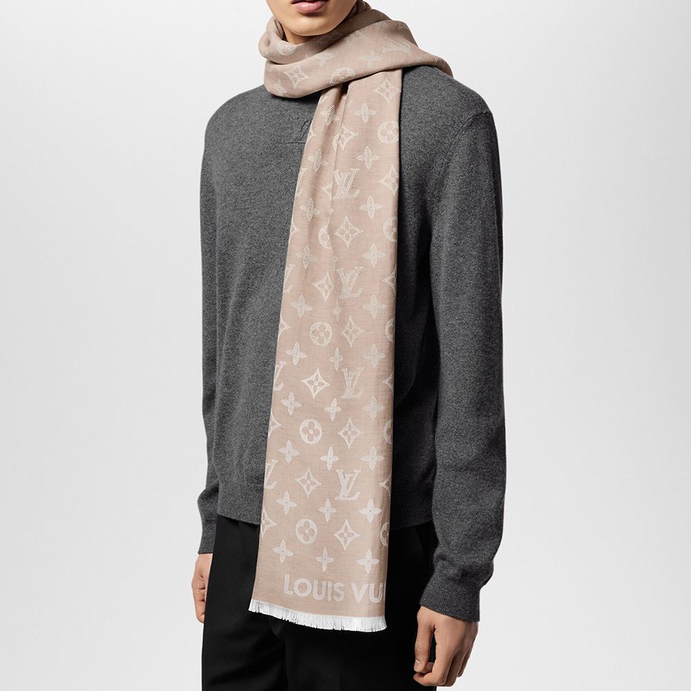 Louis Vuitton マフラー ネイビー ベージュ LOUIS VUITTON ルイ