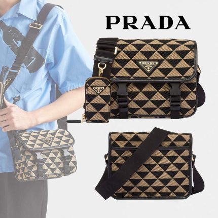 PRADA ブリック エンプロイダリー ファブリック シンボル バッグ PRADA】プラダ『シンボル エンブロイダリー ジャガードファブリック