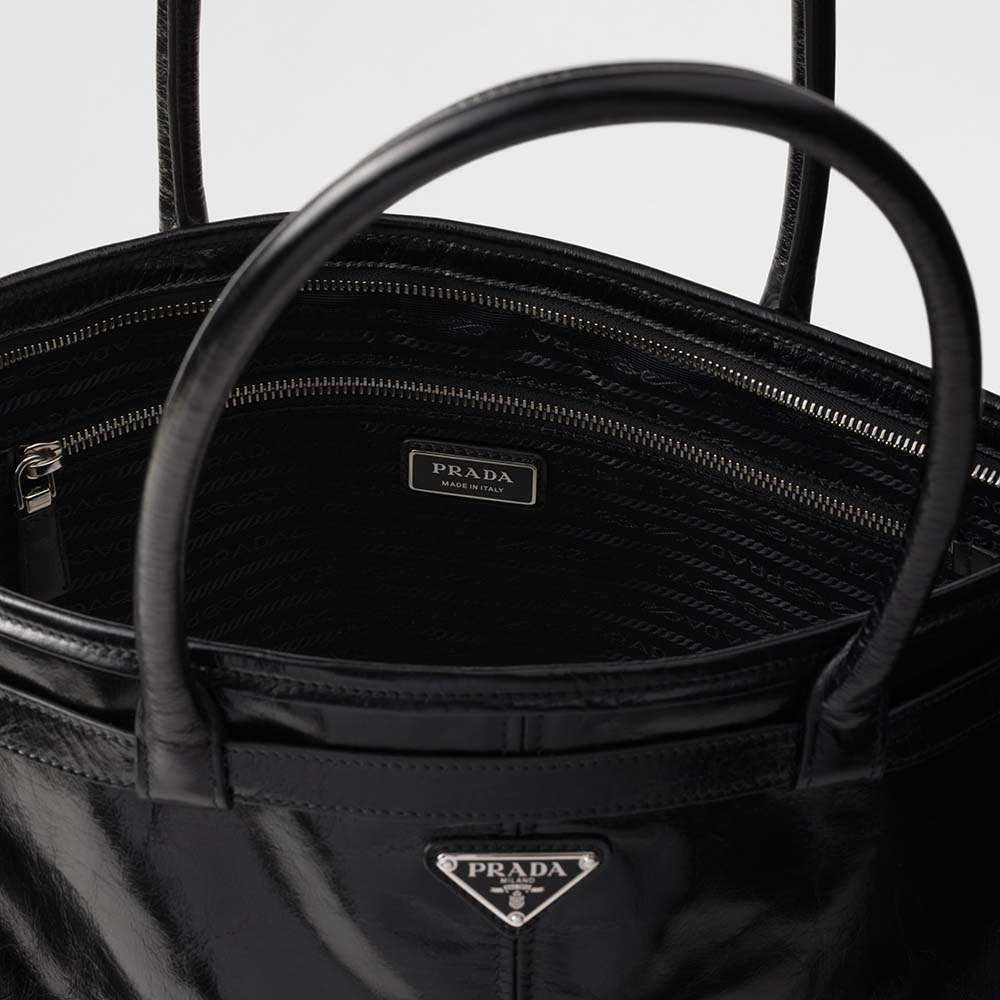 プラダトートバッグ ブラック レザー トートバッグ | PRADA