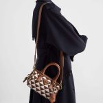 プラダ コピー シンボル エンブロイダリーファブリック トップハンドルバッグ 1BB846_2FKL