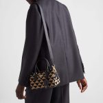 プラダ コピー シンボル エンブロイダリーファブリック トップハンドルバッグ 1BB846_2FKL