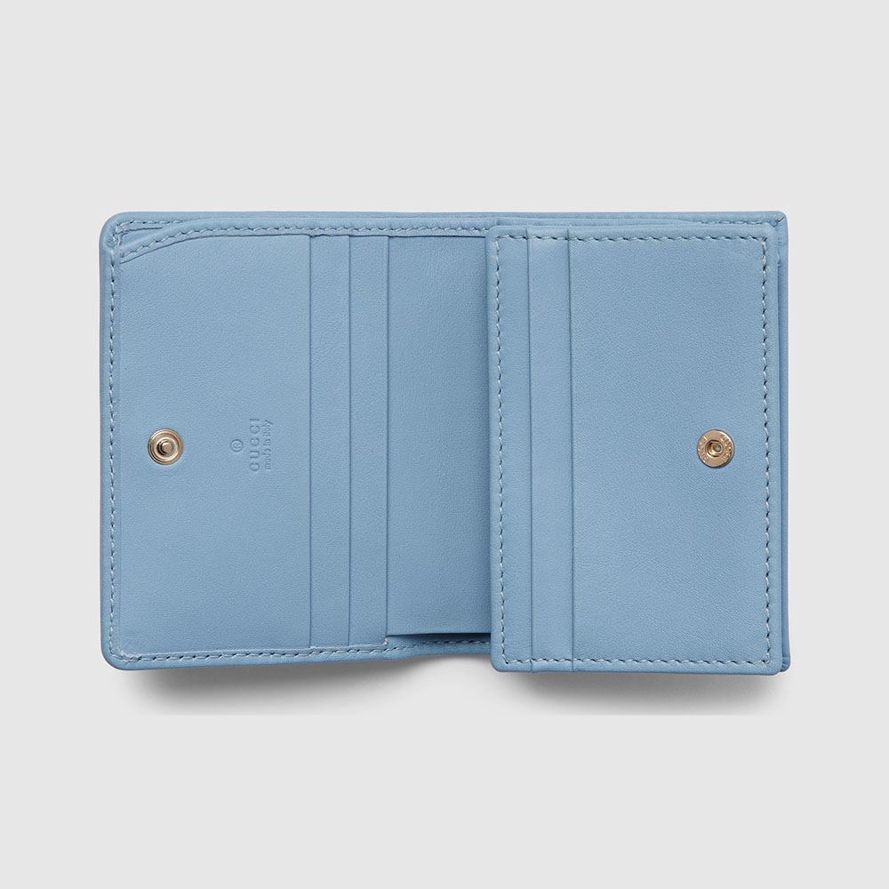 GUCCIGGエンブレム ミニウォレットブルー GUCCIGGエンブレム ミニウォレットブルー GG Emblem small wallet in