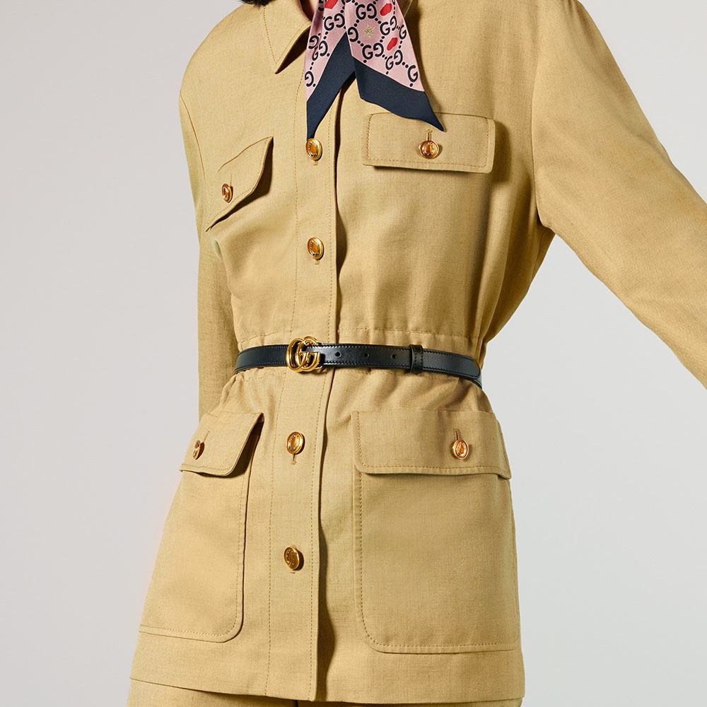 グッチコピー GGマーモント シャイニーバックル レザー ベルト