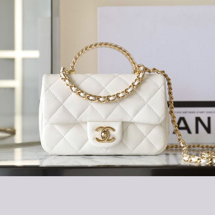 シャネル スーパーコピー スモール トップハンドル フラップ バッグ AS4023