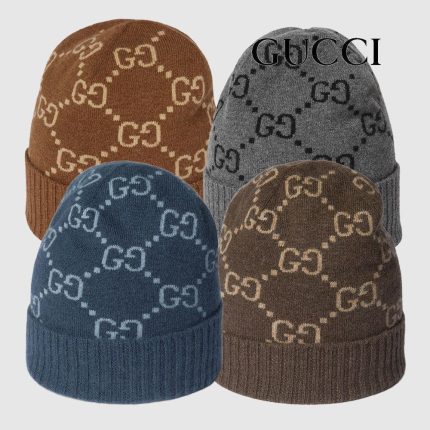 グッチ コピー GGカシミア ジャカード キャップ ‎811392 3GAC0