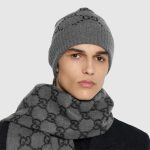 グッチ コピー GGカシミア ジャカード キャップ ‎811392 3GAC0