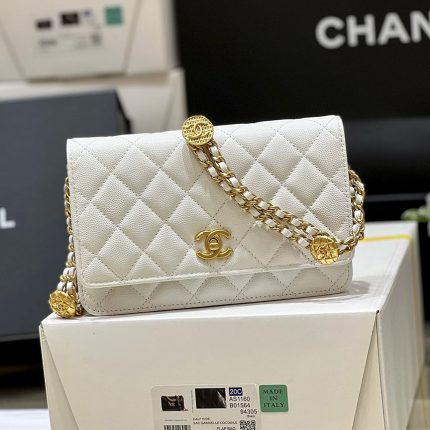 シャネル コピー 22A メティエダール ゴールドコイン WOC ブラック AP2840