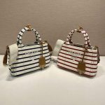 プラダコピー ボーダー キャンバス ミニトート ロゴ刺繍 1BA038 プラダコピー ボーダー キャンバス ミニトート ロゴ刺繍 1BA038